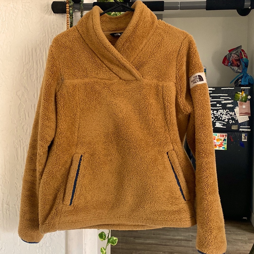 North Face yellow fleece pullover